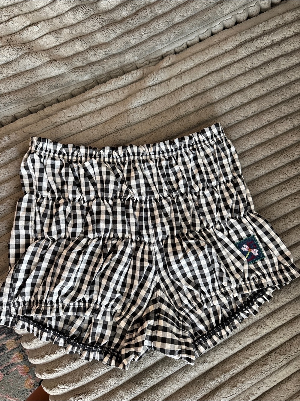 Free people Black and White Gingham Ruffle Women’s bloomers